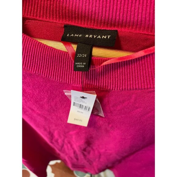 Lane Bryant NWT Pink 3/4 Sleeve Boat Neck Knit Pullover Sweater Sz 22 - Picture 6 of 9